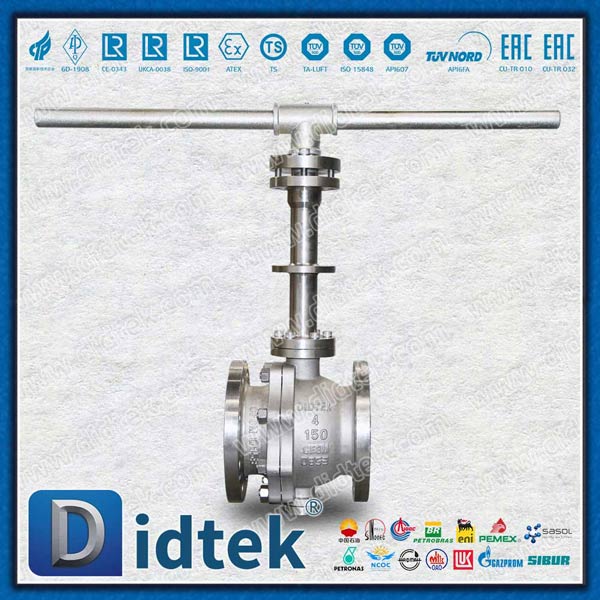 4 Inch Long Stem CF3M Cast Steel Manual Trunnion Ball Valve