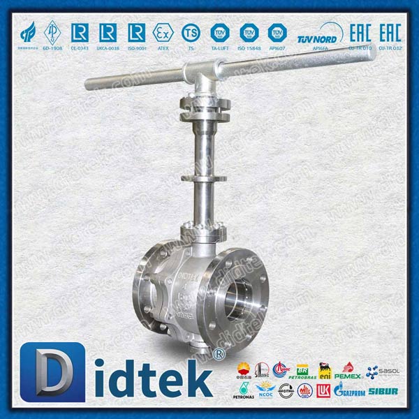 4 Inch Long Stem CF3M Cast Steel Manual Trunnion Ball Valve