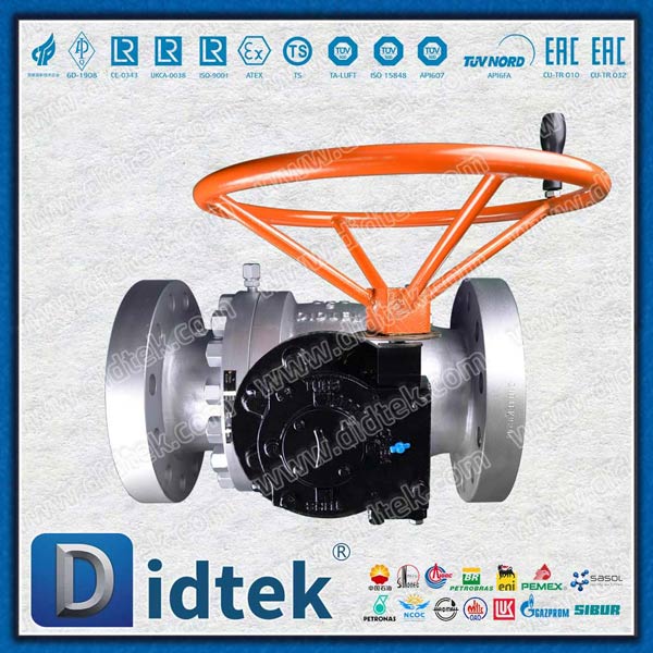 6in 2PC Gear Operated Solid Ball Metal Seated Trunnion Ball Valve