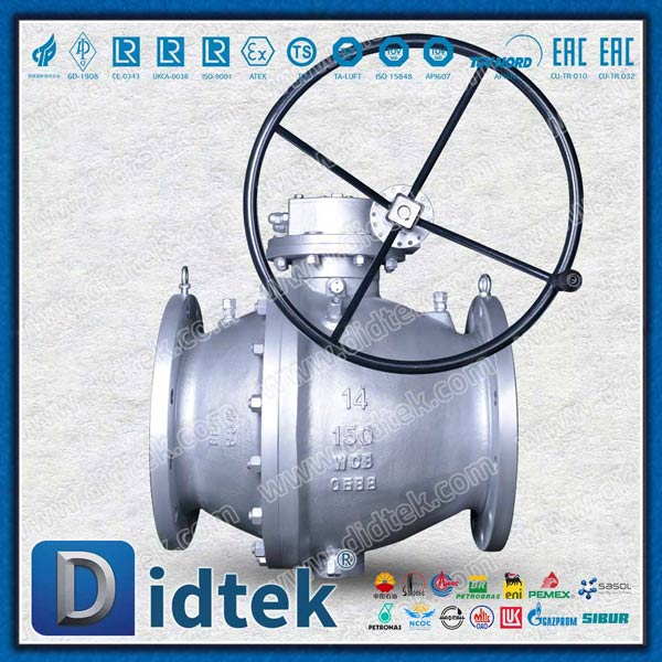 14 Inch API Carbon Steel Metal To Metal Trunnion Ball Valve 