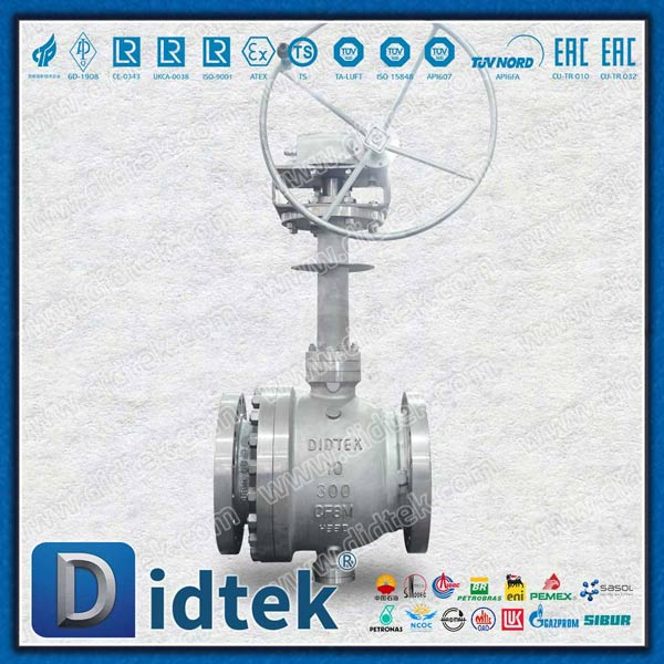 10'' SS Manual Extension Stem Trunnion Ball Valve
