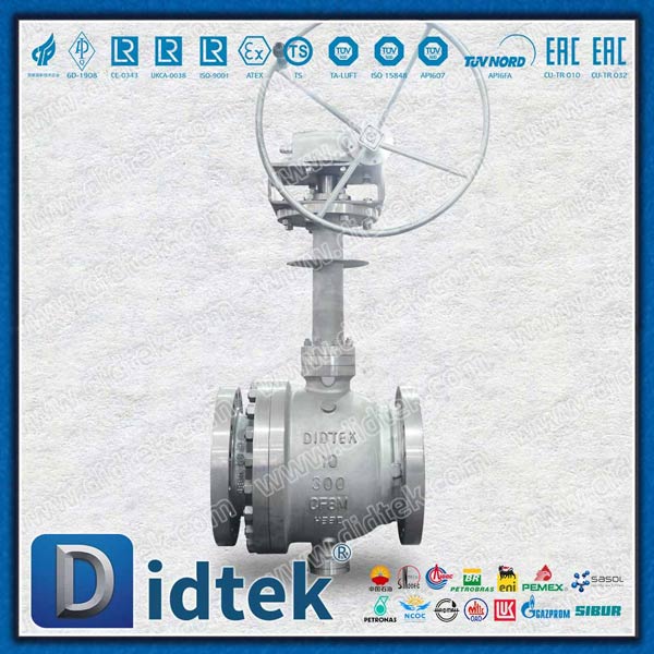 10'' SS Manual Extension Stem Trunnion Ball Valve