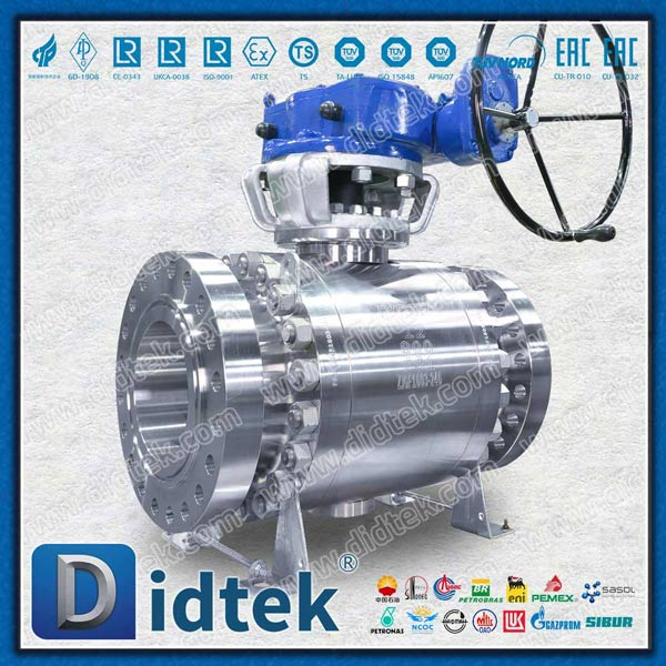 High Temperature Full Bore Flange Metal seat Trunnion Ball Valve