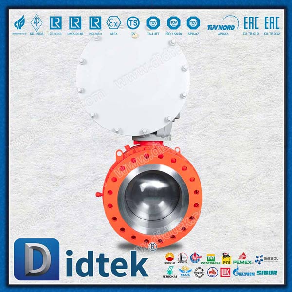 Pneumatic 12 Inch API6D Flanged Low Torque Trunnion Ball Valve