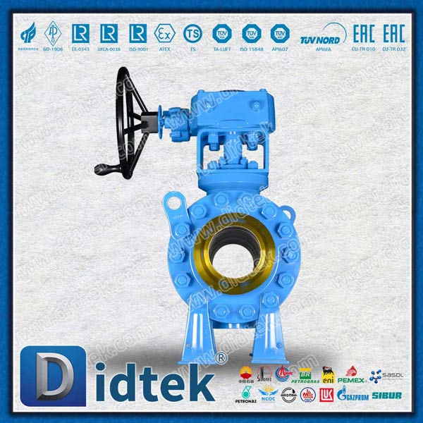Gearbox Butt Welded DN150 3PCS Metal Trunnion Ball Valve