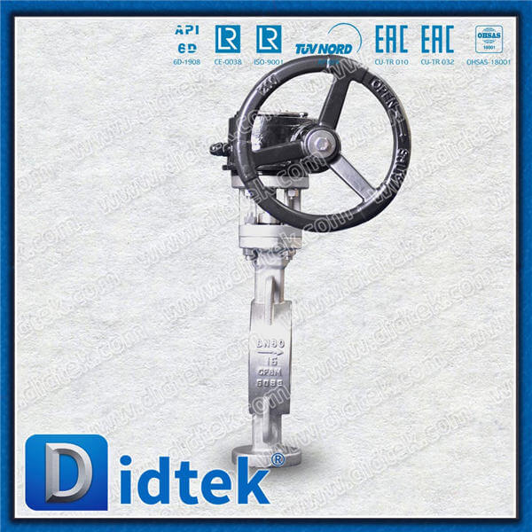 Triple Offset Wafer Butterfly ValveDN80 CF8M Gear