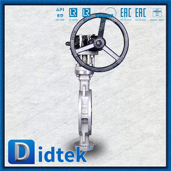 Triple Offset Wafer Buttaerfly Valve DN150 CF8M ingranaggio