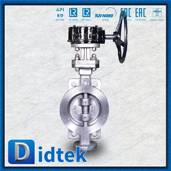 Triple Offset Wafer Buttaerfly Valve DN150 CF8M ingranaggio