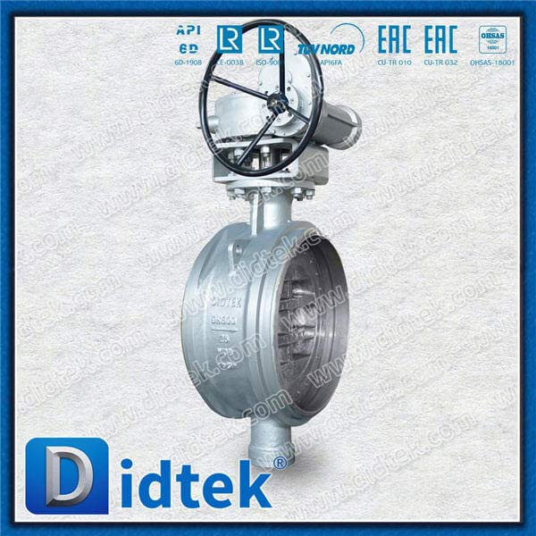 Triple Offset Butt Welded Butterfly Valve DN800 WCB Gear
